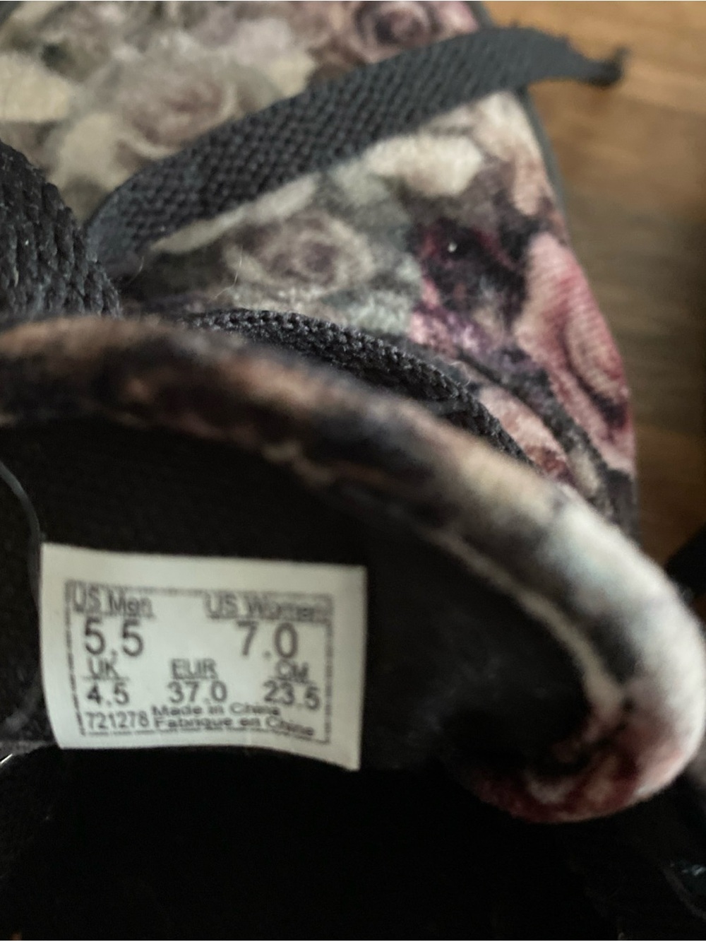Vans Floral Print Black Lace-Up Sneakers unisexe - Picture 3 of 3